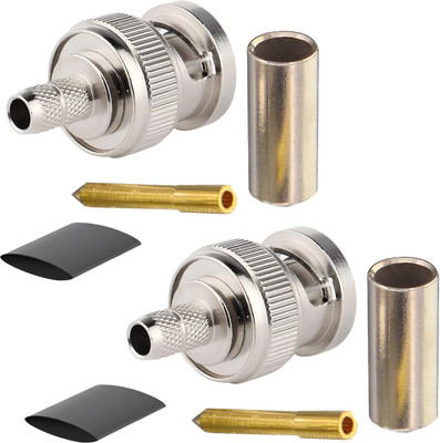 Netboon BNC Male RF Crimp Connector For RG58, RG142, RG223, RG400, LMR195, LMR200 Cables Antenna Amplifier deal from flipkart