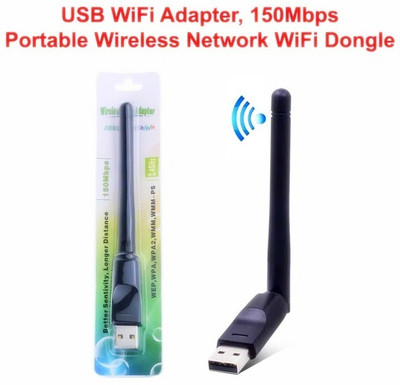 BALRAMA  TV-out Cable New Arrival USB Wifi Adapter Dongle Ralink RT5370 Wi-Fi Antenna for PC LAPTOP TV(Black::White::Multi, For Computer)