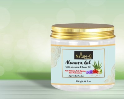 NATURE-Q Pure Alovera Gel with Aloevera and Kesar Oil For Face & Hair(200 g)