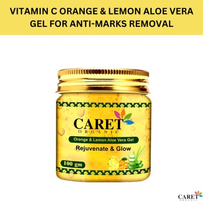 Caret Organic Orange & Lemon Aloevera Gel For Skin Brightening-Paraben Free(100 g)