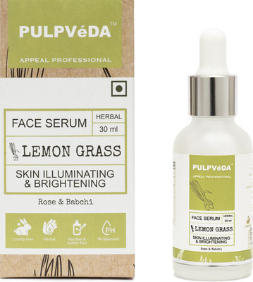 pulpveda LEMON GRASS SKIN ILLUMINATING FACE SERUM WITH ROSE & BABCHI 30ml(30 ml)