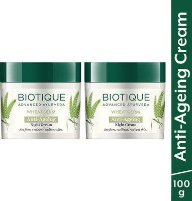 BIOTIQUE Wheat Germ Anti- Ageing Night Cream Reduces Fine Lines & Lightens dark Spots(100 g)