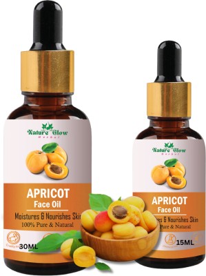 Nature Glow Herbal Apricot Kernel Carrier Oil for Even Skin Tone & Strong Hair Pack of 2(45 ml)