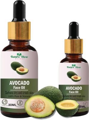 Nature Glow Herbal Avocado Facial Oil | Moisturizes Skin, Repairs & Strengthens Hair| Pack of 2(45 ml)