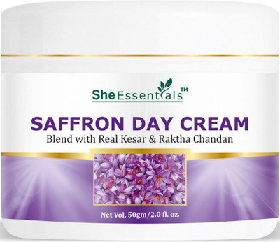 She Essentials Saffron Day Cream ( Kesar or Kumkumadi Oil ) for Anti-Ageing, Lighten Dark Spots(50 g)