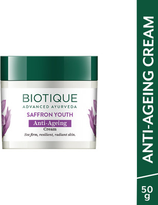 BIOTIQUE Saffron Youth Anti-Ageing Cream Reduces fine lines & Lightens dark Spots(50 g)