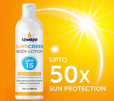 SENAROO Sun Screen body Lotion - SPF 15 PA++ for moisurising and glow skin