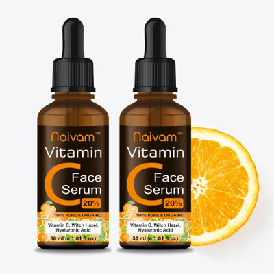 Naivam Vitamin C Face Serum - 60ml (Pack of 2 x 30ml)(60 ml)