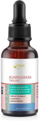 LASS NATURALS Kumkumadi Face oil for Glowing Skin | Saffron + Turmeric. 30ml(30 ml)