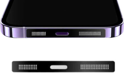 A3sprime Anti Dust Plug Speaker Protector for iPhone 12 Sereis, 13 Sereis, 14 Sereis USB Black Anti-dust Plug(Mobile Pack of 2)