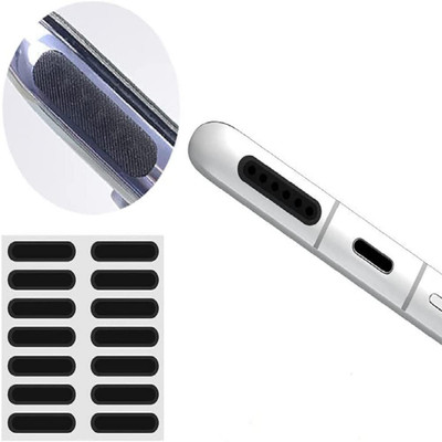 SANEHA Mobile Dust Protector Speaker Net Sticker iPhone and Android Audio Jack Black Anti-dust Plug(Mobile Pack of 10)