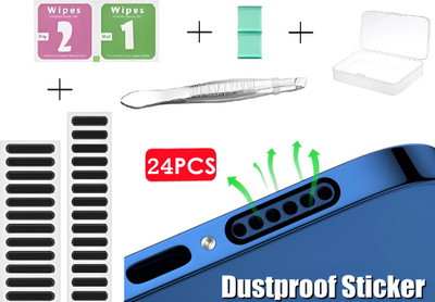 Avedia mobile stickers mobile speaker dust protector speaker dust protector sticker Audio Jack Black Anti-dust Plug(Mobile, Tablet Pack of 24)