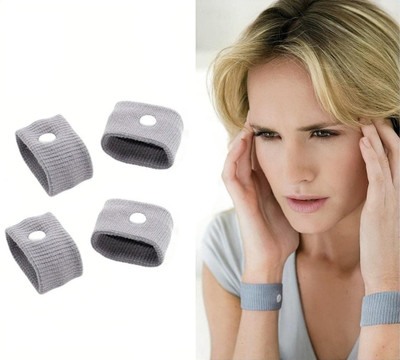 SIOPAWORLD Migraine Relief Wristband for Nausea Vomiting Headache Reliever Patch Miracle Hand Grip/Fitness Grip(Grey)