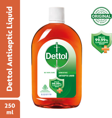 Dettol First Aid, Surface Disinfection and Personal Hygiene Antiseptic Liquid(250.0 ml x Pack of 1)
