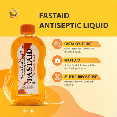 hospiaid FastAid Liquid for First Aid, Surface Disinfection and Personal Hygiene Antiseptic Liquid(500.0 ml x Pack of 1)