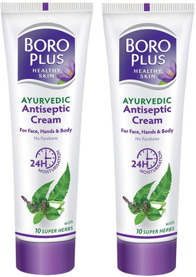 BOROPLUS Ayurvedic Antiseptic Cream with 10 super herbs and 24 hrs Moisturisation Antiseptic Cream(120.0 ml x Pack of 2)
