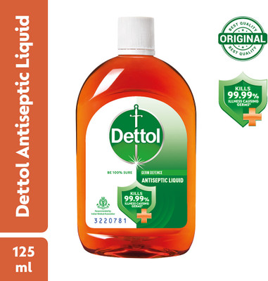 Dettol First Aid, Surface Disinfection and Personal Hygiene Antiseptic Liquid(125.0 ml x Pack of 1)