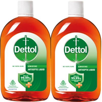 Dettol for First Aid , Surface Disinfection Antiseptic Liquid(2000 ml, Pack of 2)