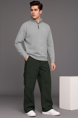 TRIPR Men Solid Grey, Dark Green Night Suit Set