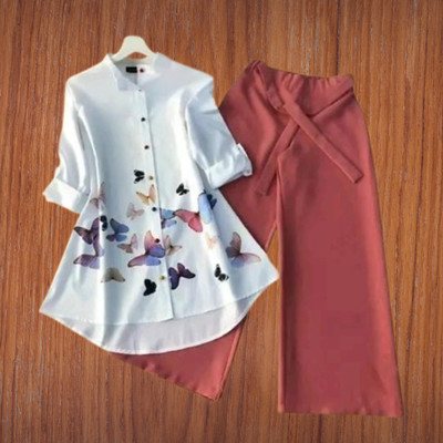 KHODAL ENTERPRISE Shirt Palazzos Co-ords Set