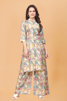 khodal creation Tunic Palazzos Co-ords Set