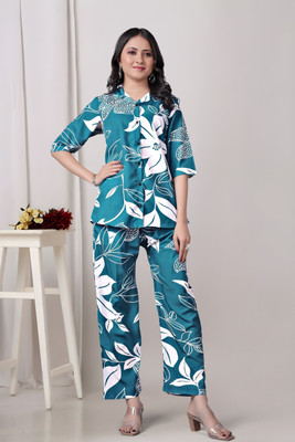 Nv Trends Shirt Palazzos Co-ords Set