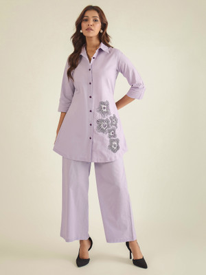 WineRed Shirt Pant Co-ords Set