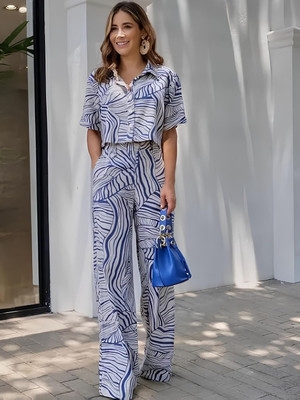 Blouse House Shirt Pant Co-ords Set