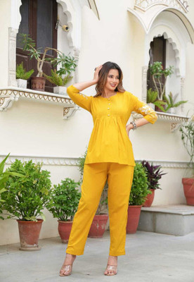 SHREE MUSKAN COLLECTIONS Tshirt Palazzos Co-ords Set