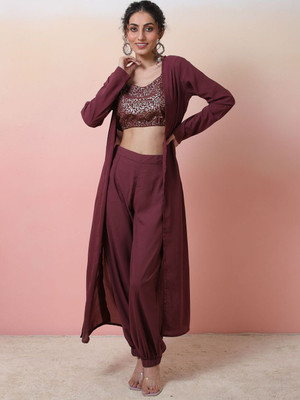 Sangria Top Pant Co-ords Set with Jacket