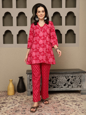 Sangria Women Shirt Pant Set