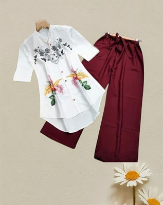 GANESH ENTEPRISE Shirt Palazzos Co-ords Set