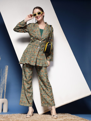 Daevish Top Pant Co-ords Set with Blazer