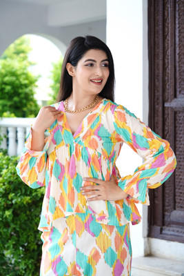 PRADHRUHE Tunic Palazzos Co-ords Set