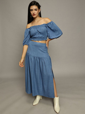 1 Top Peplum Skirt Co-ords Set