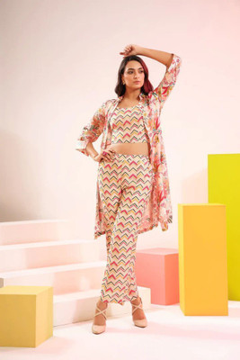 Leriya Fashion Top Palazzos Co-ords Set with Shrug