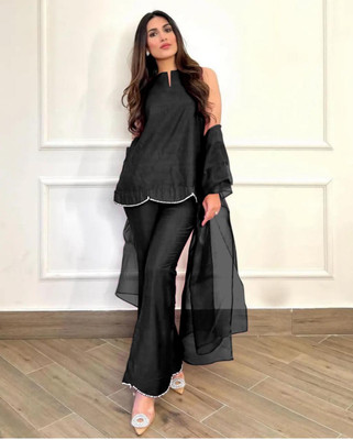 Radhey Trendz Self Design Kurta, Palazzo & Dupatta Set