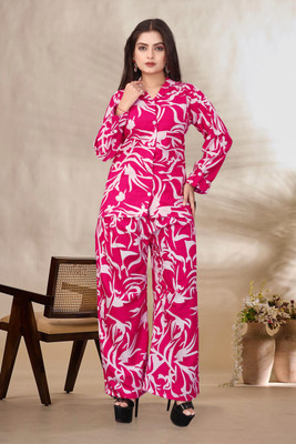 FLASHAON Shirt Palazzos Co-ords Set