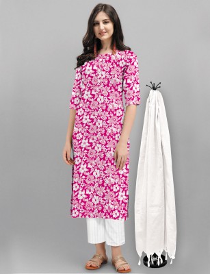 IG LANGRI FASHION HOUSE Women Printed A-line Kurta(Pink)