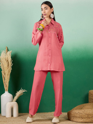 Sangria Shirt Pant Co-ords Set