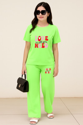 TIARA WORLD Tshirt Palazzos Co-ords Set