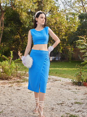 PURVAJA Top Wrap Skirt Co-ords Set