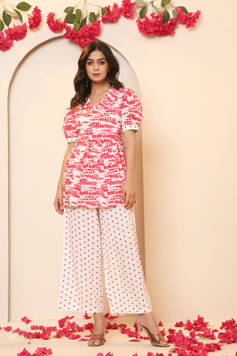 Jaipuri Bunaai Top Pant Co-ords Set