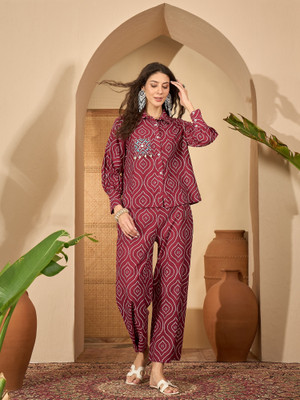 Sangria Shirt Pant Co-ords Set