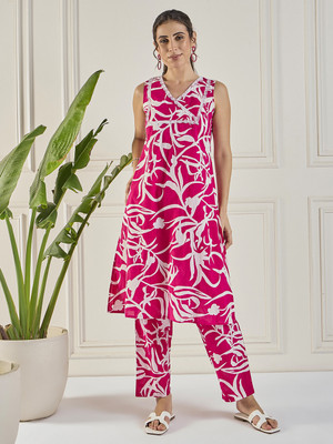 WineRed Tunic Pant Co-ords Set