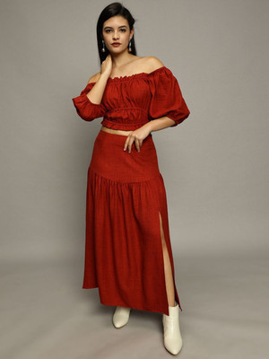 1 Top Peplum Skirt Co-ords Set