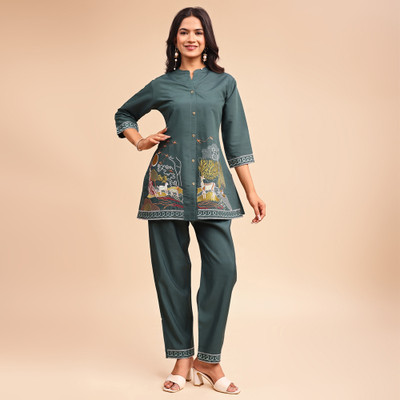 Peach Petals Tunic Pant Co-ords Set