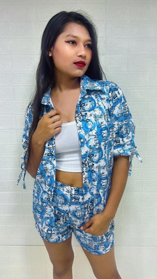 CLOV Shirt Regular Shorts Co-ords Set