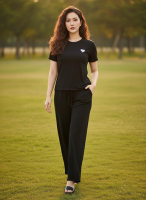 SKG Tshirt Palazzos Western Set