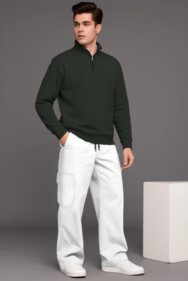 TRIPR Men Solid Dark Green, White Night Suit Set